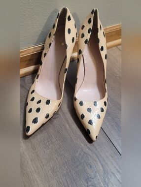 Kate Spade  Beige Leopard Print Pointed-Toe Heels Size 11B